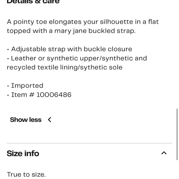 Franco Sarto Nalin Pointed Toe Flat- Size 10 - Picture 14 of 14